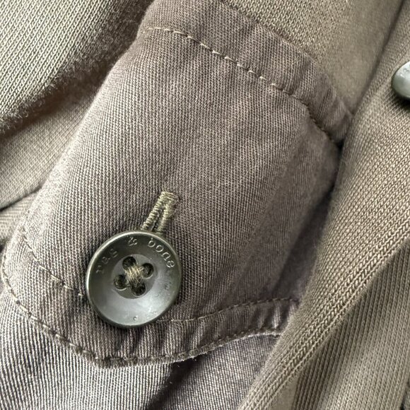 rag & bone Long Sleeve Shirt Button Up Coco Silver Brown Sz XS 2 Chest Pockets - Picture 12 of 12